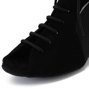 Dance & Sway Women Black Ballroom Dance Practice Shoes Low Heel Lace Up Size 10